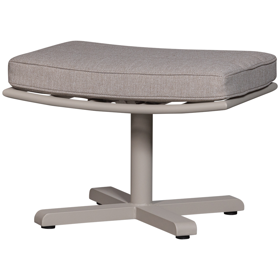 WOOOD Coosa udendørs fodskammel m. hynde sand aluminium 64x40