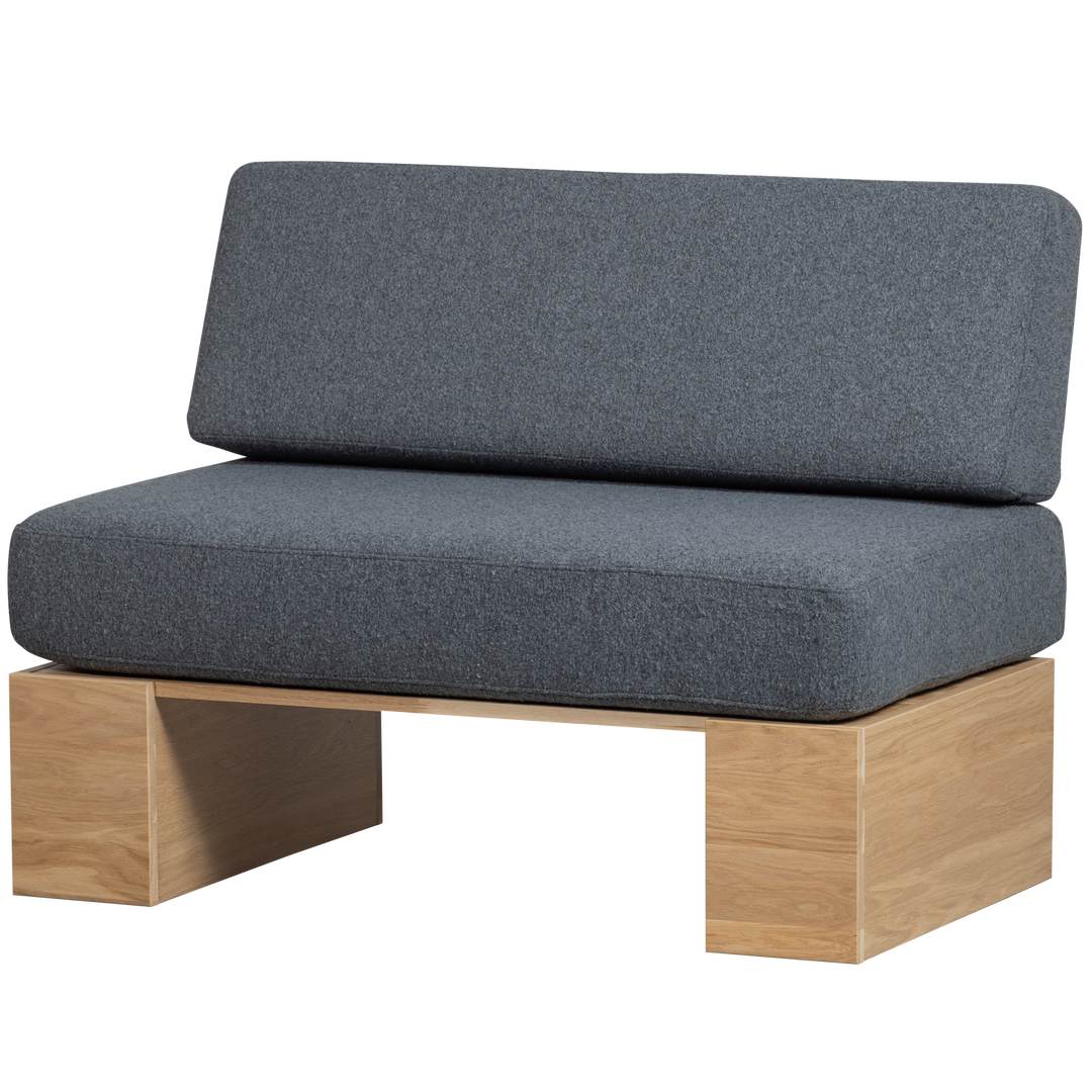 WOOOD Eat Up vægbænk m. denim hynder natur eg 110x67