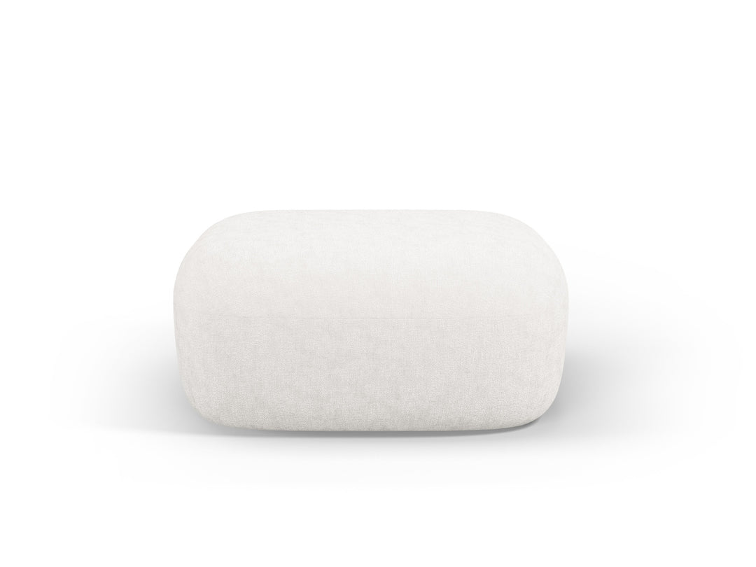 MICADONI Jenny puf rektangulær beige chenille og sort plast 90x88x40