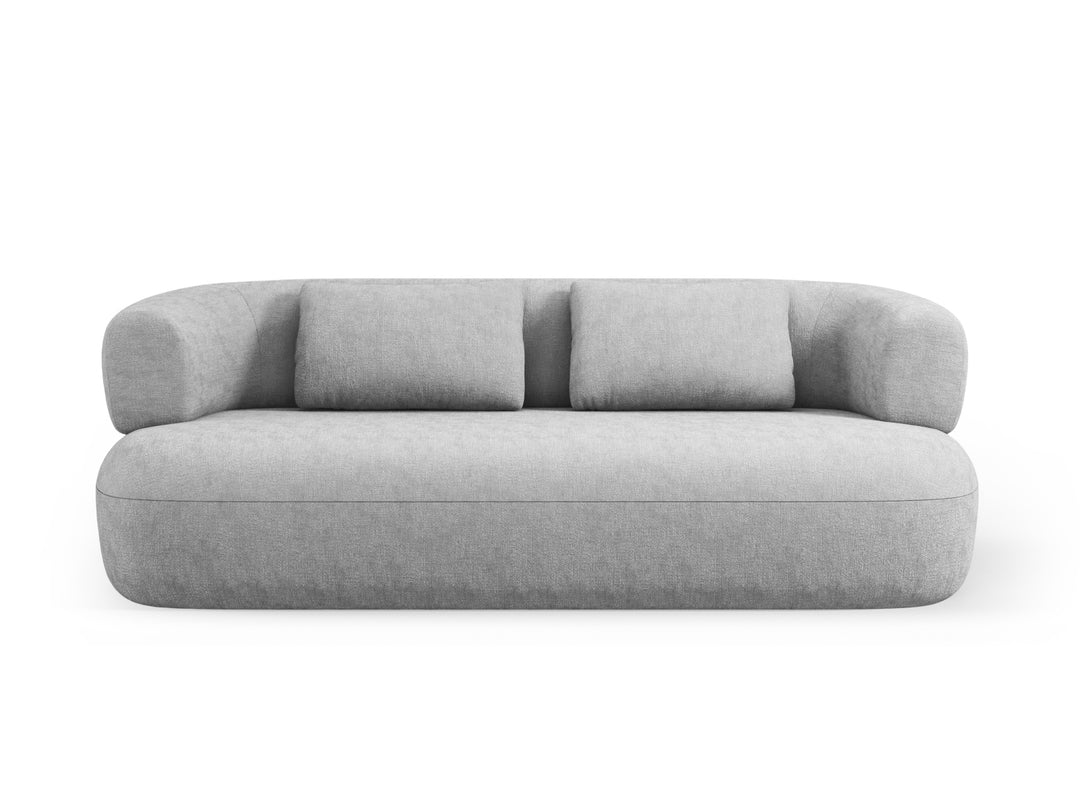 MICADONI Jenny sofa 3 sæder sølv chenille og sort plast