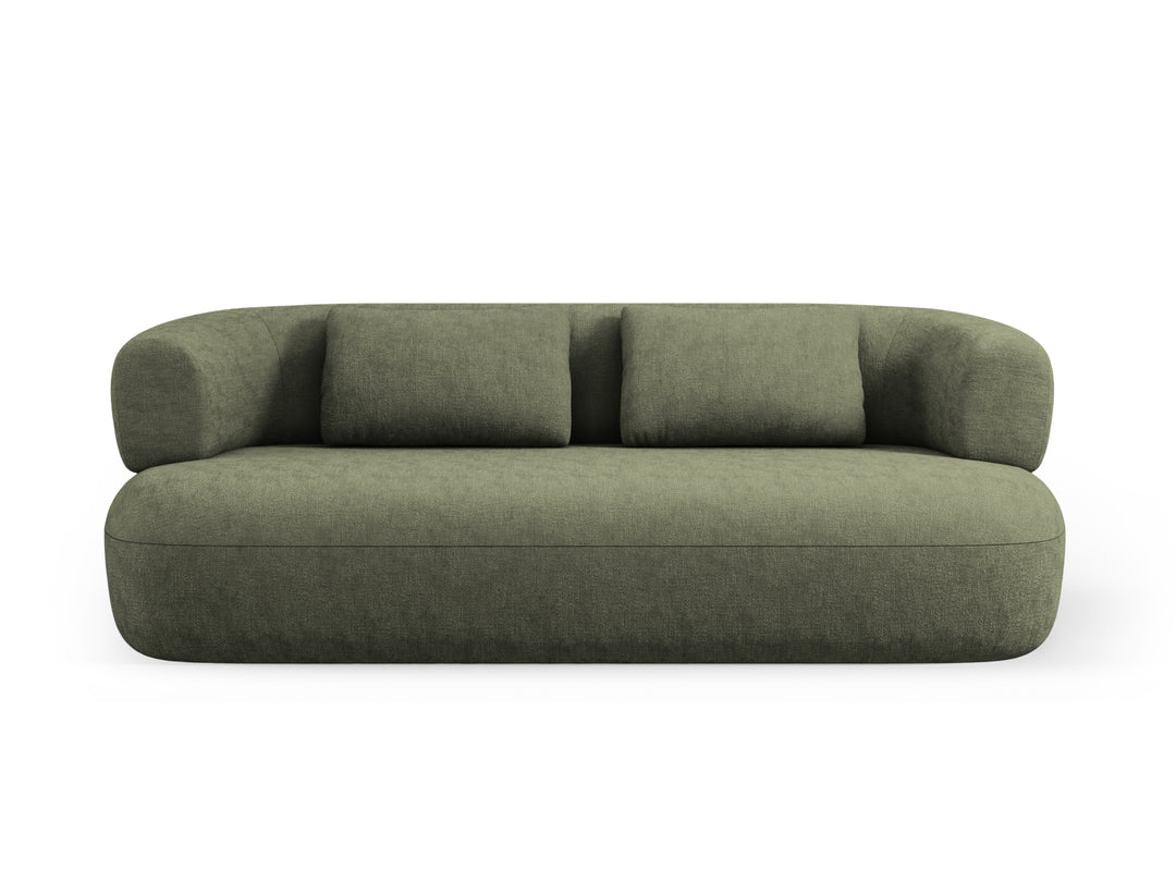 MICADONI Jenny sofa 3 sæder grøn chenille og sort plast