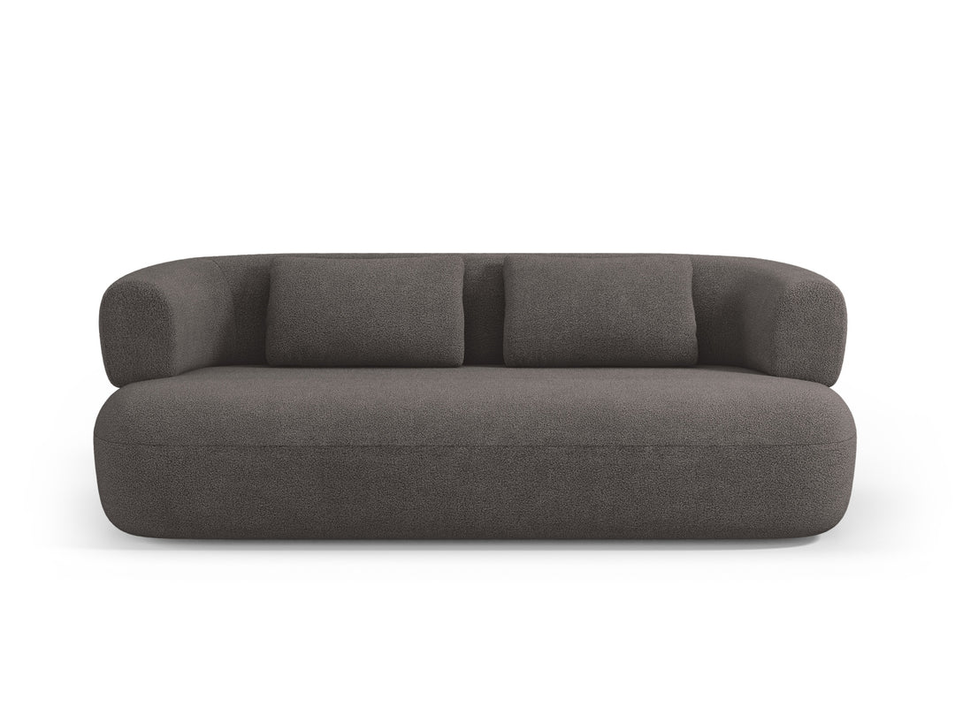 MICADONI Jenny sofa 3 sæder grå bouclé og sort plast