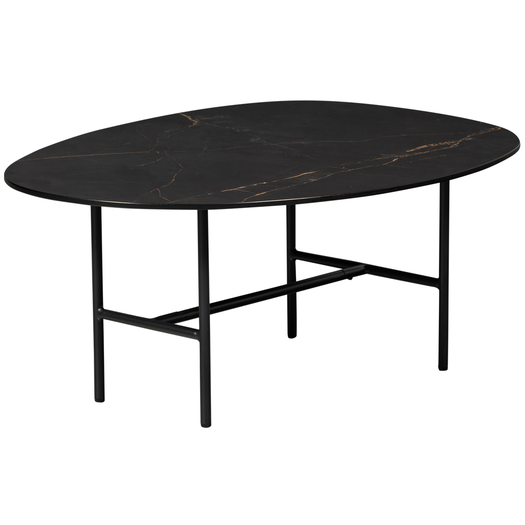 WOOOD sidebord sort marmorlook og metal 80x60
