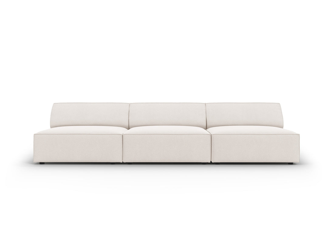 MICADONI Jodie sofa 3 sæder beige stof og sort plast