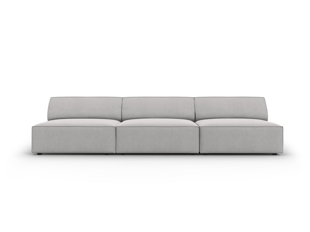 MICADONI Jodie sofa 3 sæder grå stof og sort plast