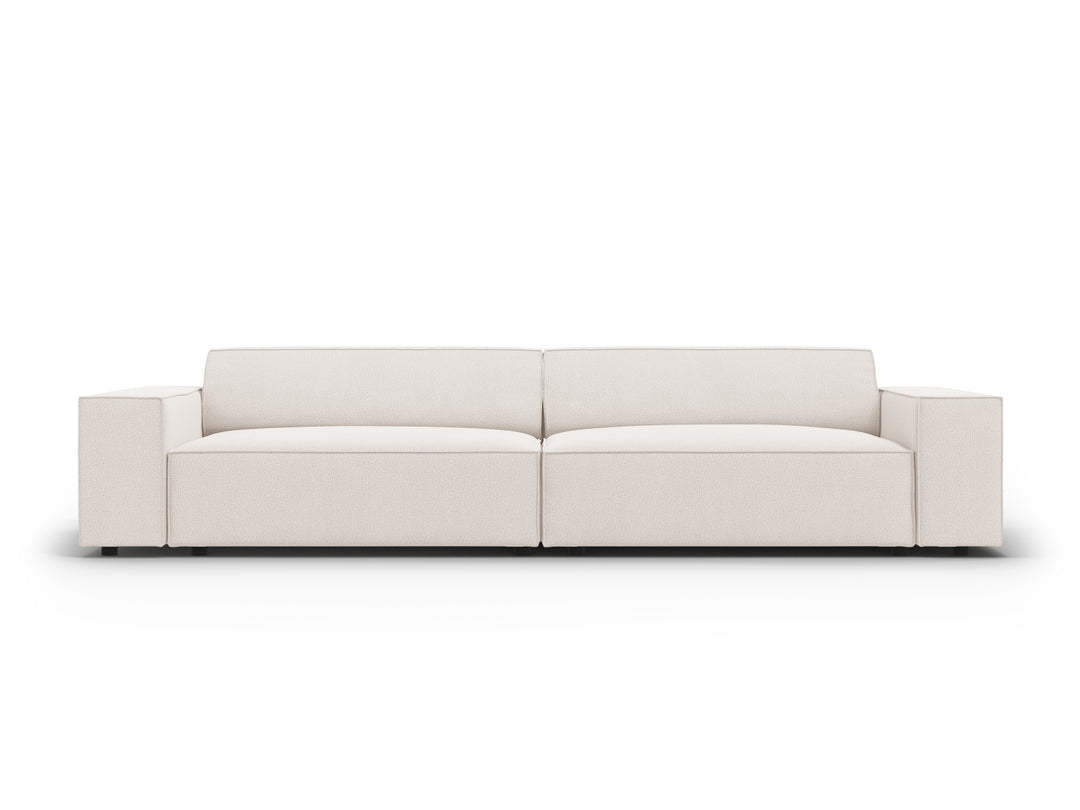 MICADONI Jodie sofa 4 sæder beige stof og sort plast