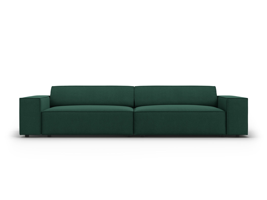 MICADONI Jodie sofa 4 sæder grøn stof og sort plast