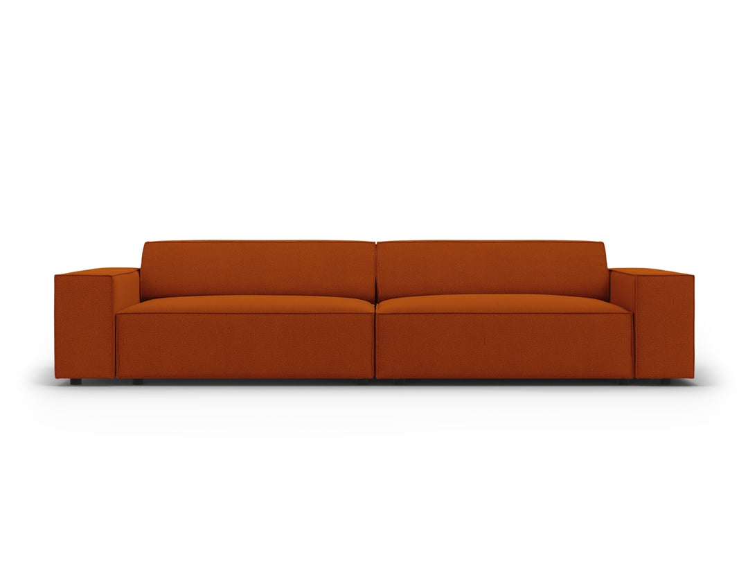 MICADONI Jodie sofa 4 sæder orange stof og sort plast