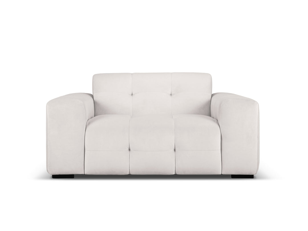 MICADONI Kendal sofa 2 sæder grå fløjl og sort bøgetræ