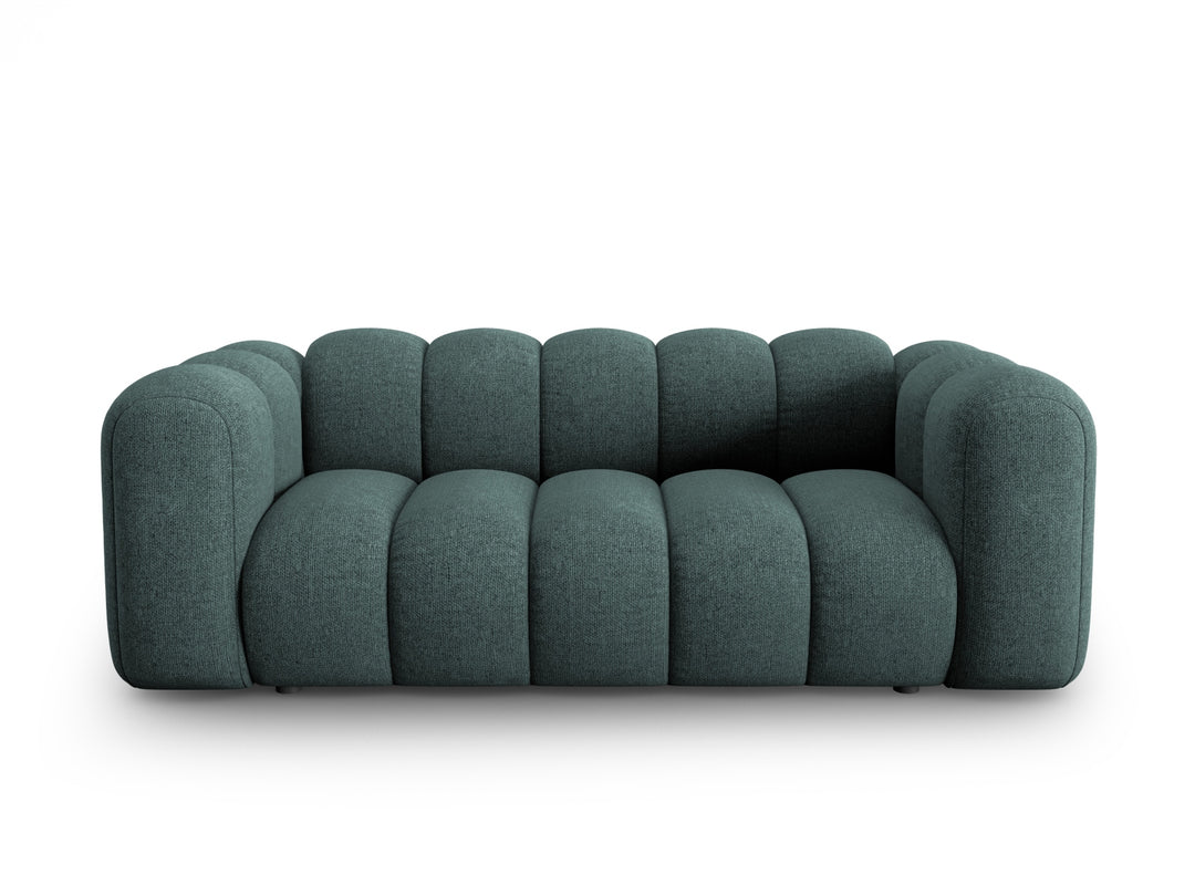 MICADONI Lupin sofa 2 sæder blå chenille og sort plast