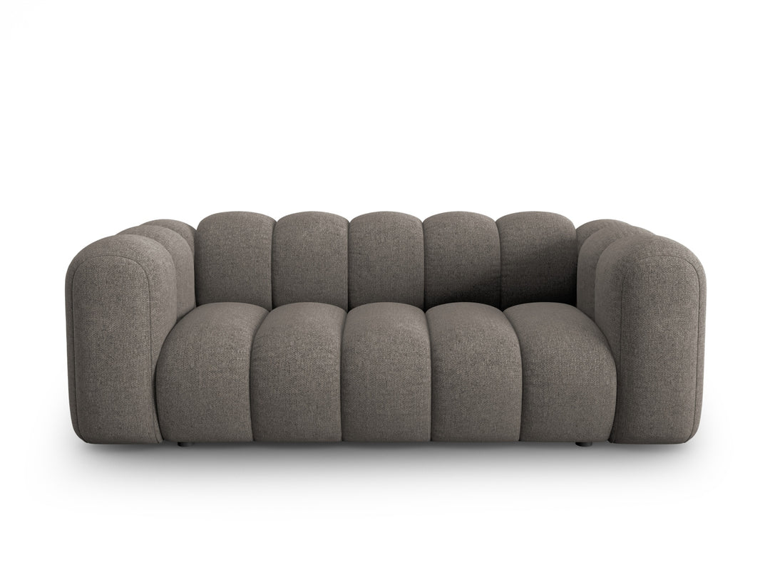 MICADONI Lupin sofa 2 sæder grå chenille og sort plast