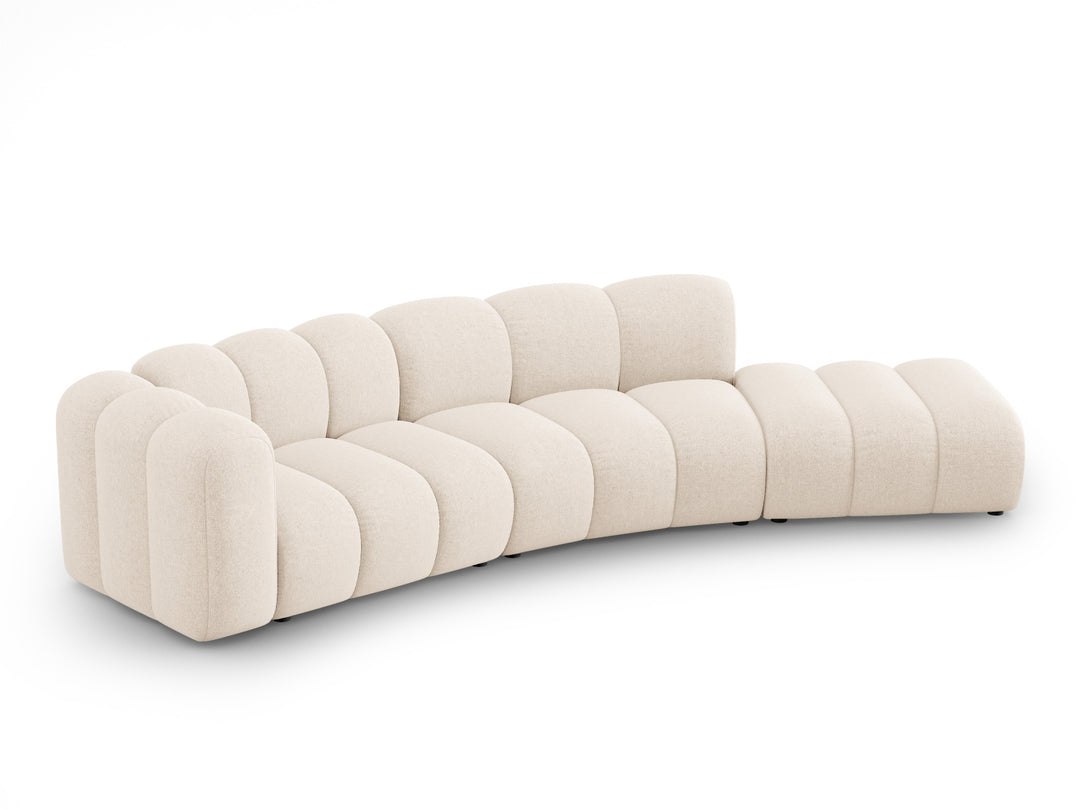 MICADONI Lupin Modul sofa højre 5 sæder beige chenille og sort plast