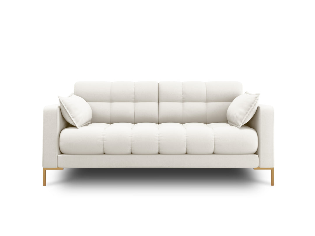 MICADONI Mamaia sofa 2 sæder beige stof og guld metal