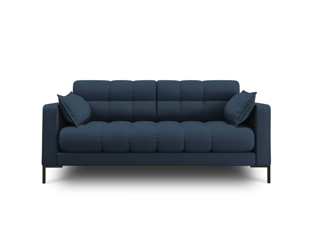 MICADONI Mamaia sofa 2 sæder blå stof og sort metal