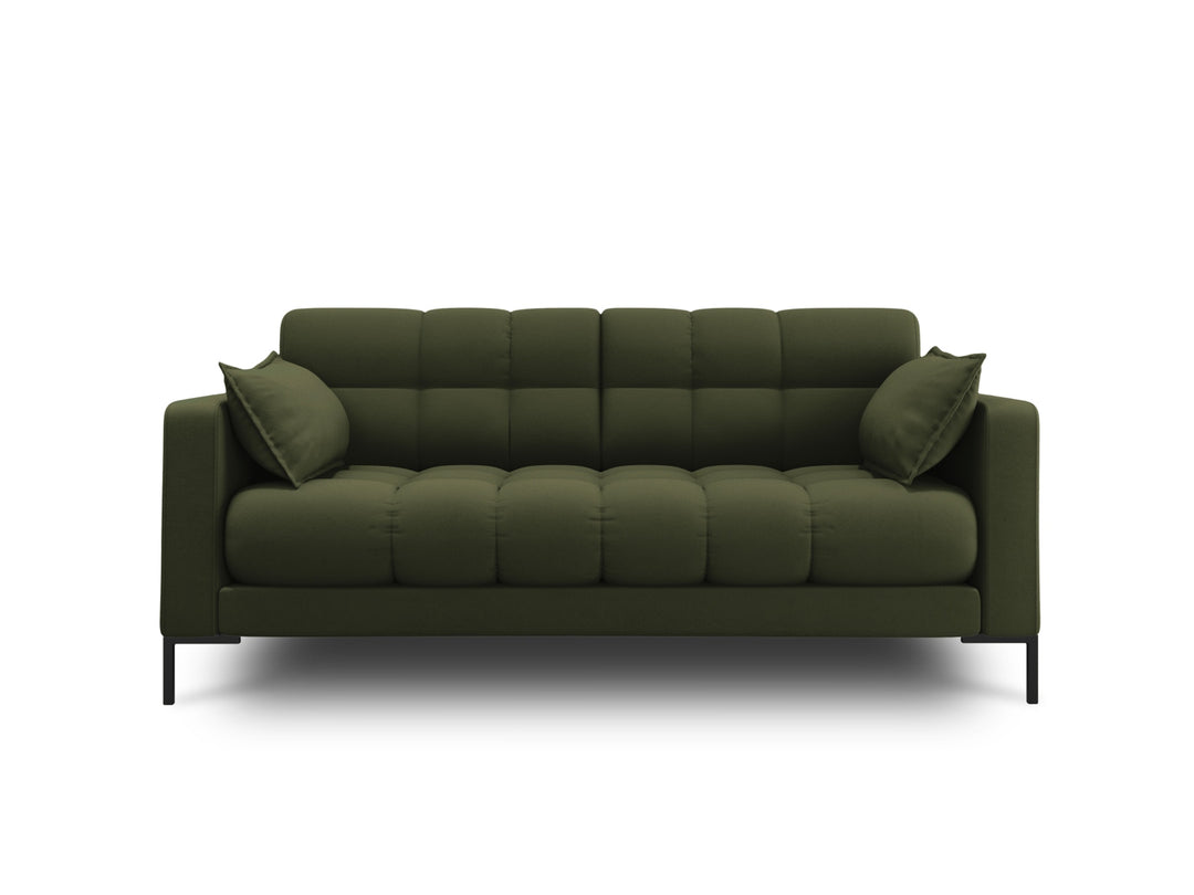 MICADONI Mamaia sofa 2 sæder grøn stof og sort metal