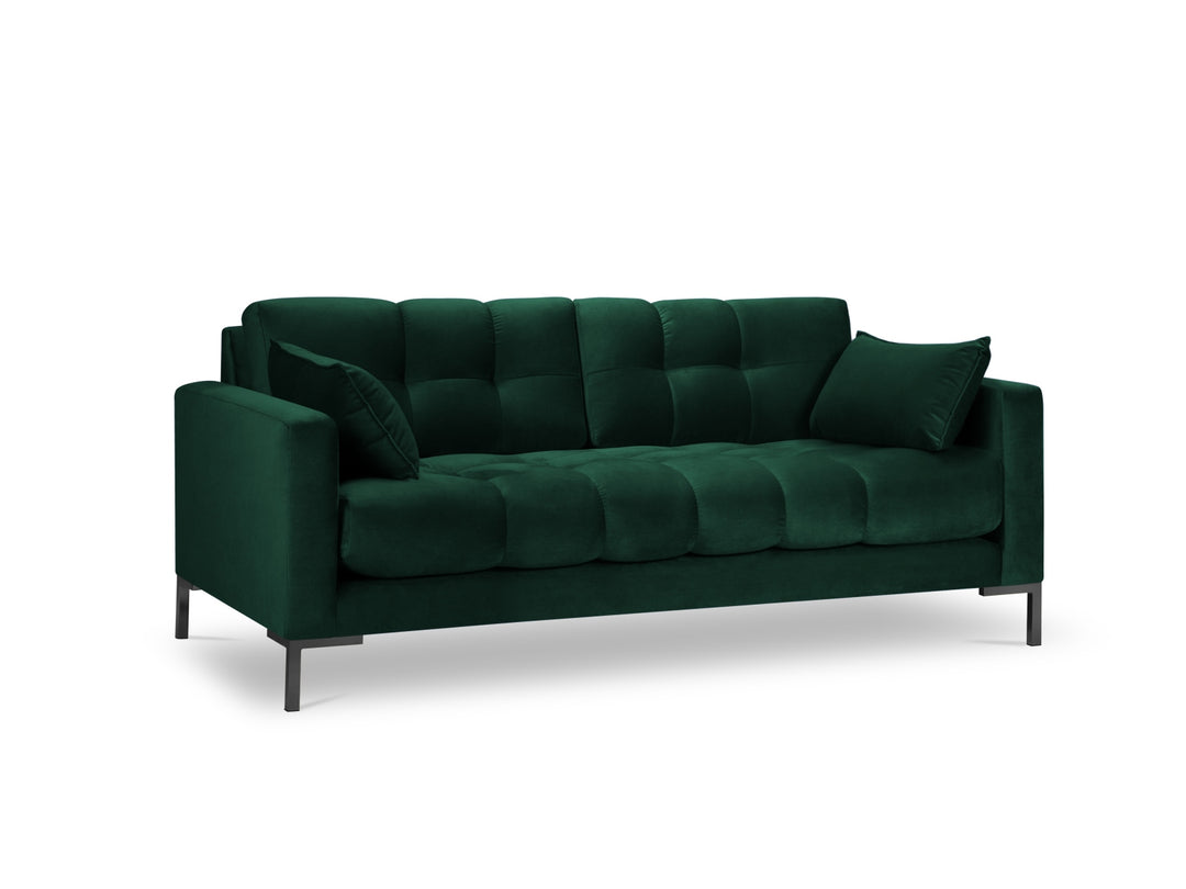 MICADONI Mamaia sofa 3 sæder grøn fløjl og sort metal