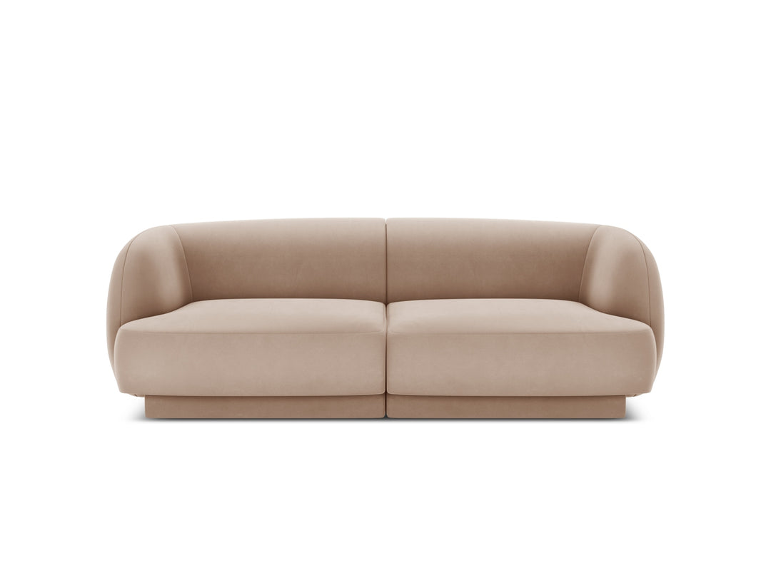 MICADONI Miley sofa 2 sæder brun fløjl og sort plast