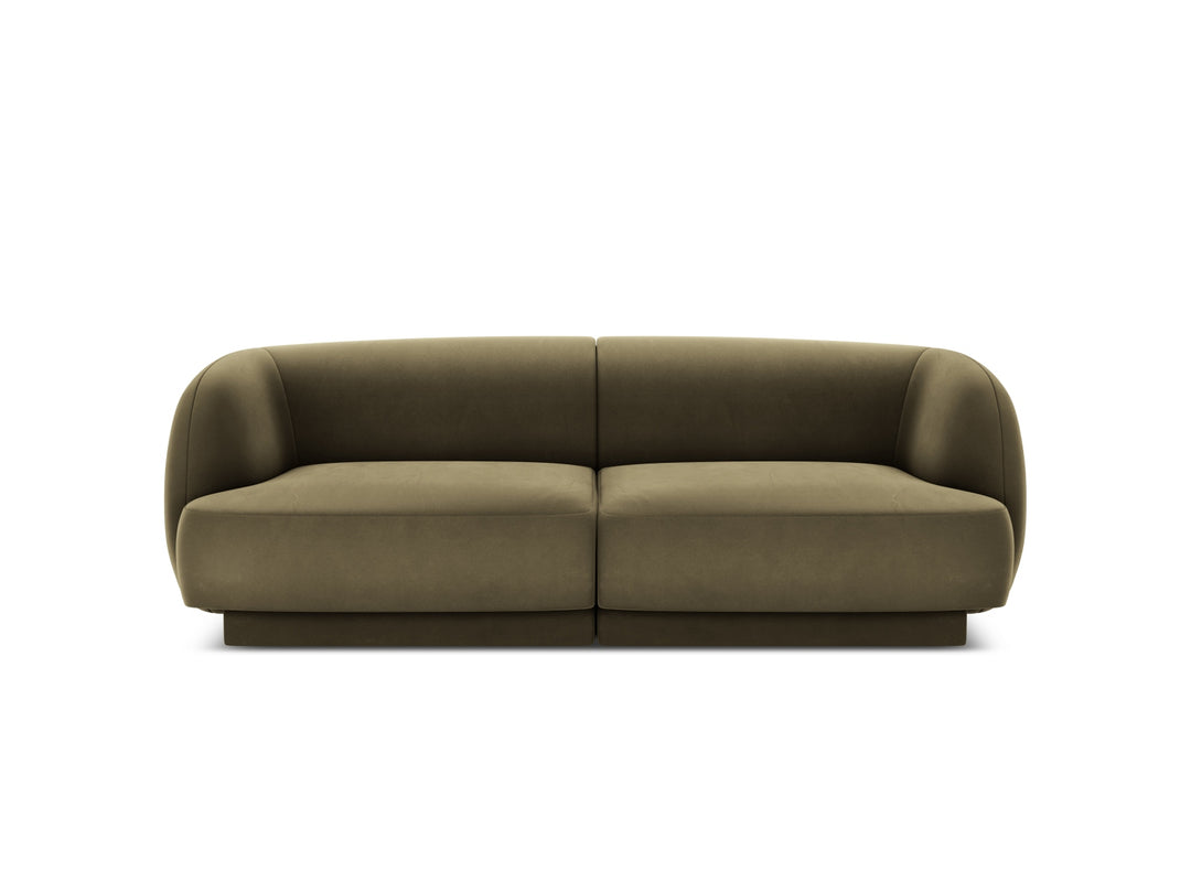 MICADONI Miley sofa 2 sæder grøn fløjl og sort plast