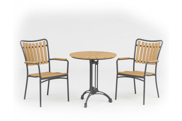 Produktbillede af DaneLine Adam Cafésæt Nonwood Ø70 cm Grå på tilbud i høj kvalitet