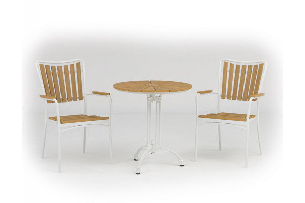 Produktbillede af DaneLine Adam Cafésæt Nonwood Ø70 cm Hvid på tilbud i høj kvalitet