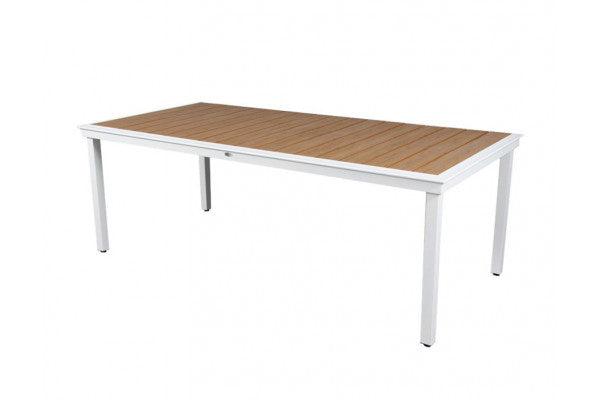 Produktbillede af DaneLine Adam Havebord Nonwood 102x216 cm Hvid på tilbud i høj kvalitet