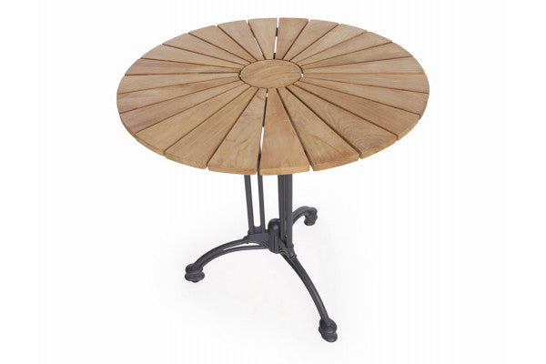 Produktbillede af DaneLine Eva Teak Cafébord Ø70 cm Grå på tilbud i høj kvalitet