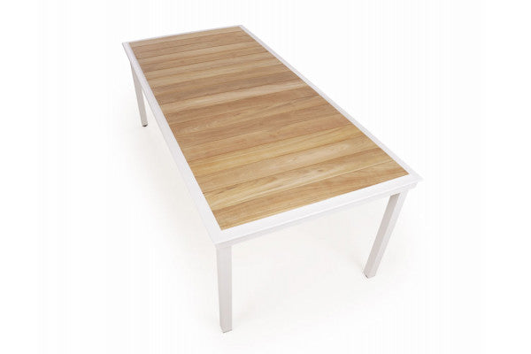 Produktbillede af DaneLine Eva Teak Havebord 102x219 cm Hvid på tilbud i høj kvalitet