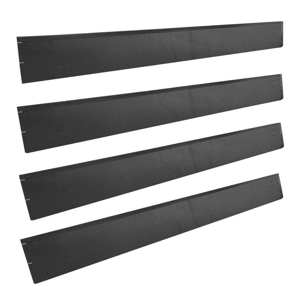 Produktbillede af Bedafgrænser i sort metal 118 cm x 13 cm 4 stk. på tilbud i høj kvalitet