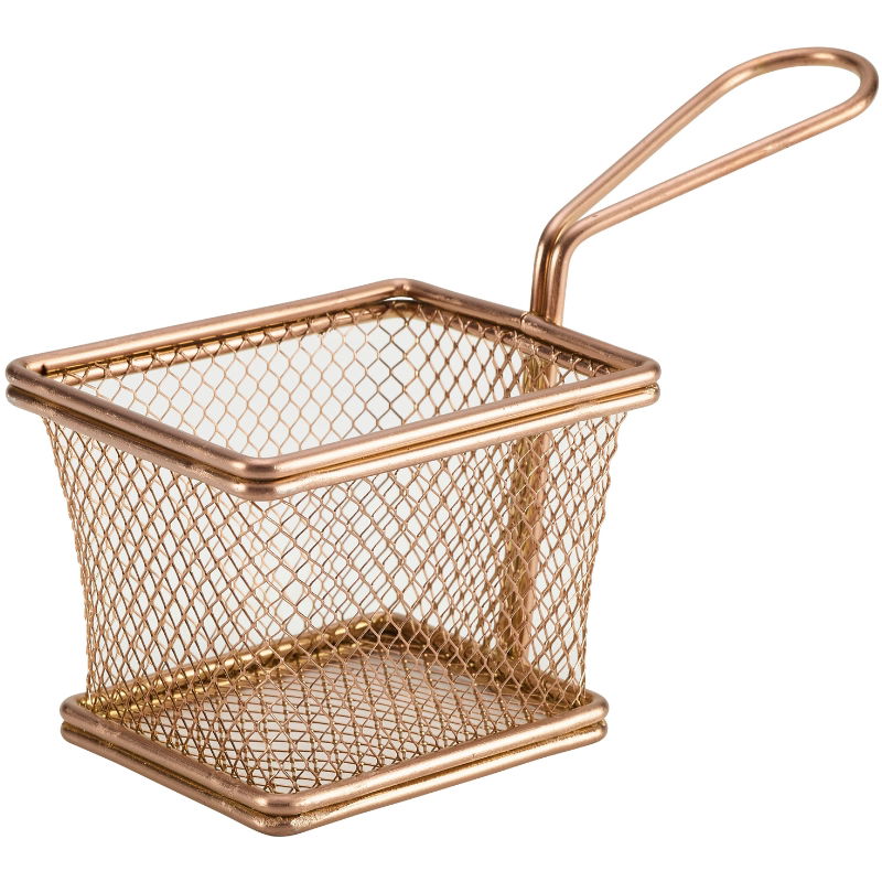 Produktbillede af Mini Friturekurv Til Servering Af Pomfritter Kobber 10 x 8 x 7.5cm Rustfrit Stål på tilbud i premium kvalitet