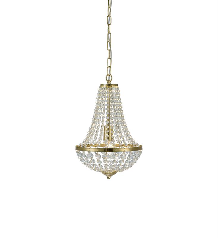 Produktbillede af Lysekrone Ø30/H40cm Messing på tilbud