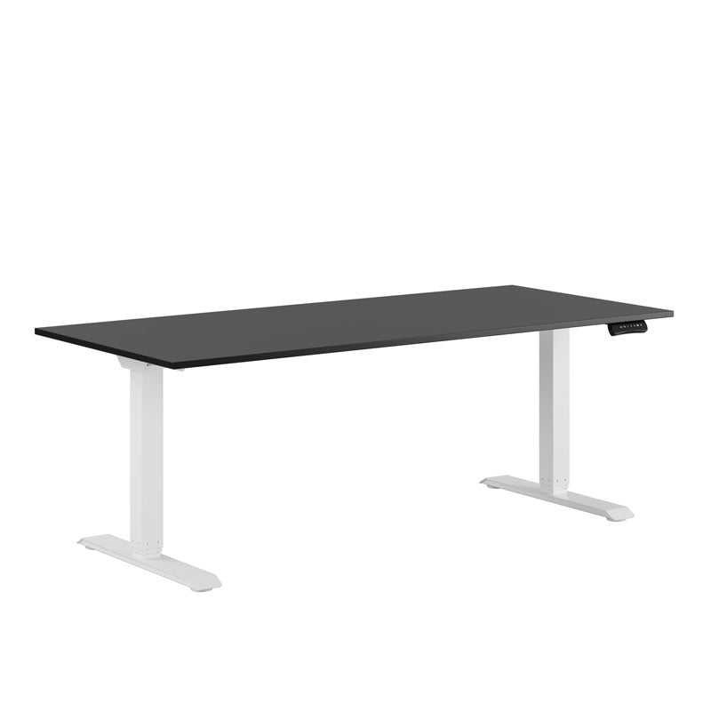Produktbillede af Premium Hæve/Sænkebord m/2 motorer 180x80cm Sort-hvid på tilbud