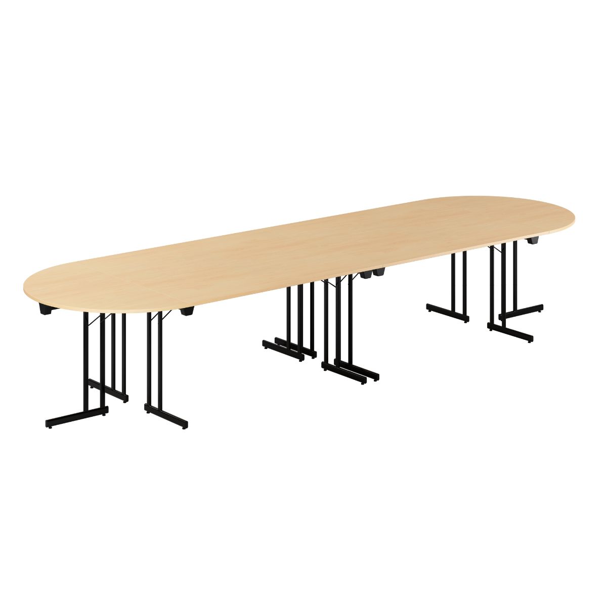 Produktbillede af Konferencebord 400x120cm Sammenklappeligt bord Bøg-sort på tilbud