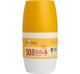 Detaljeret produktbillede af Derma Kids Roll-on Sun Lotion SPF50 50 ml på tilbud
