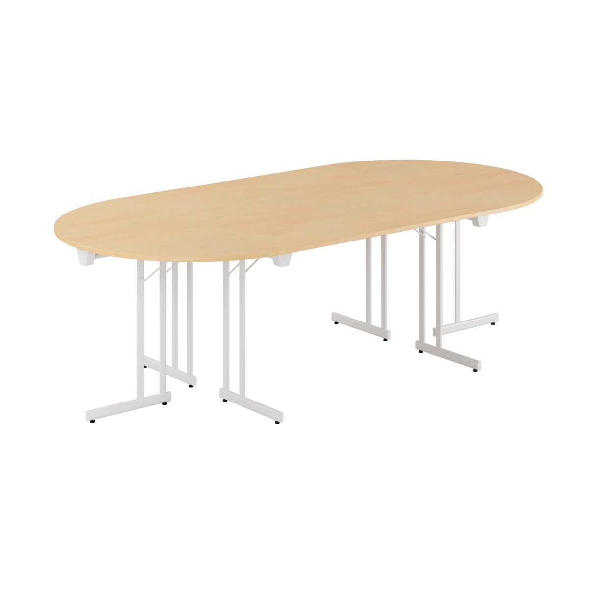 Produktbillede af Konferencebord 240x120cm Sammenklappeligt bord Bøg-hvid på tilbud