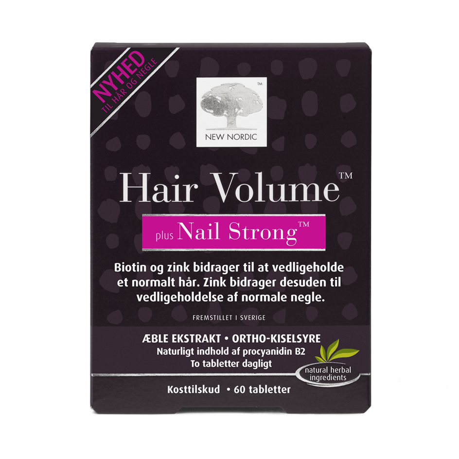 Produktbillede af New Nordic Hair Volume plus Nail Strong 60 tabl. på tilbud