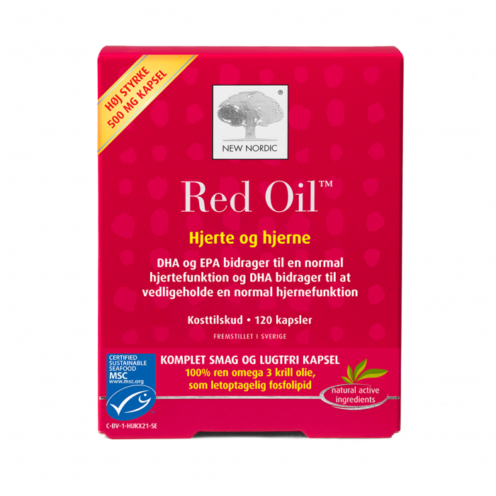 Produktbillede af New Nordic Red Oil omega 3 120 kapsler 2 for 549,- på tilbud