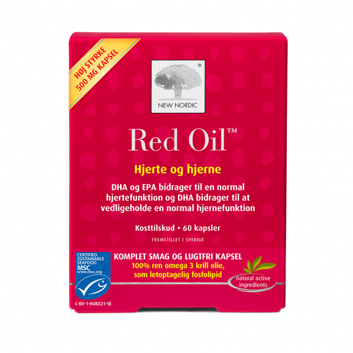 Produktbillede af New Nordic Red Oil omega 3 60 kapsler på tilbud