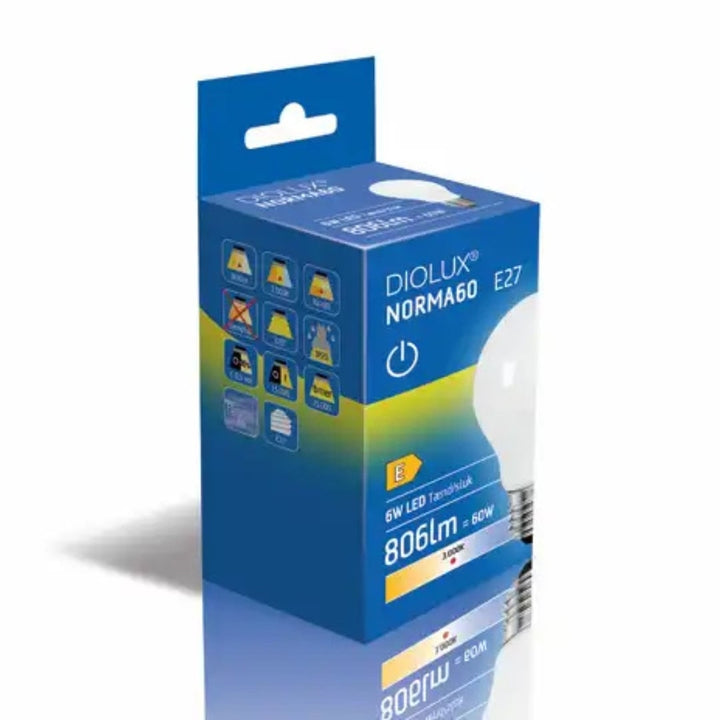 DIOLUX NORMA60 6W 830 E27 806lm tænd/sluk GN