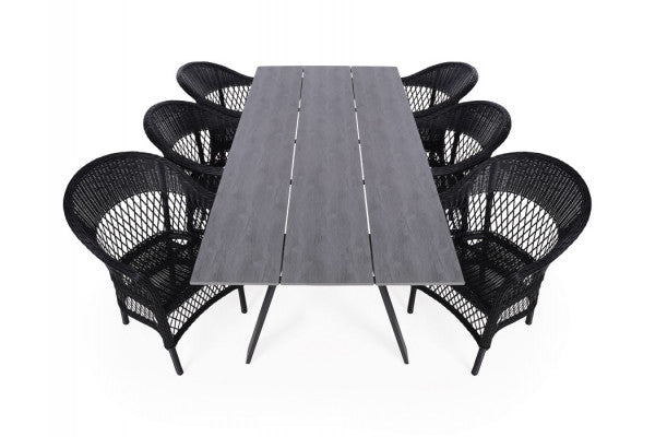 Produktbillede af Diva Enø Havemøbelsæt 100x220 cm Sort på tilbud i høj kvalitet