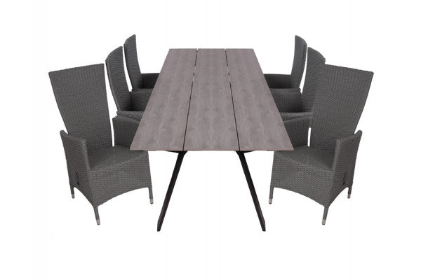 Produktbillede af Diva Paris Havemøbelsæt 100x220 cm Grå på tilbud i høj kvalitet