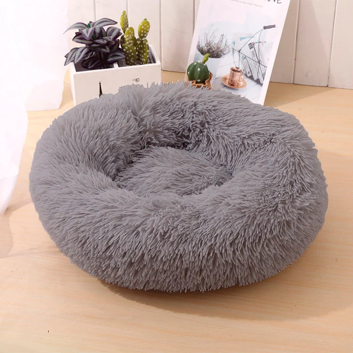 Blød og beroligende donut hundeseng (mange farver) koks / 100 cm.