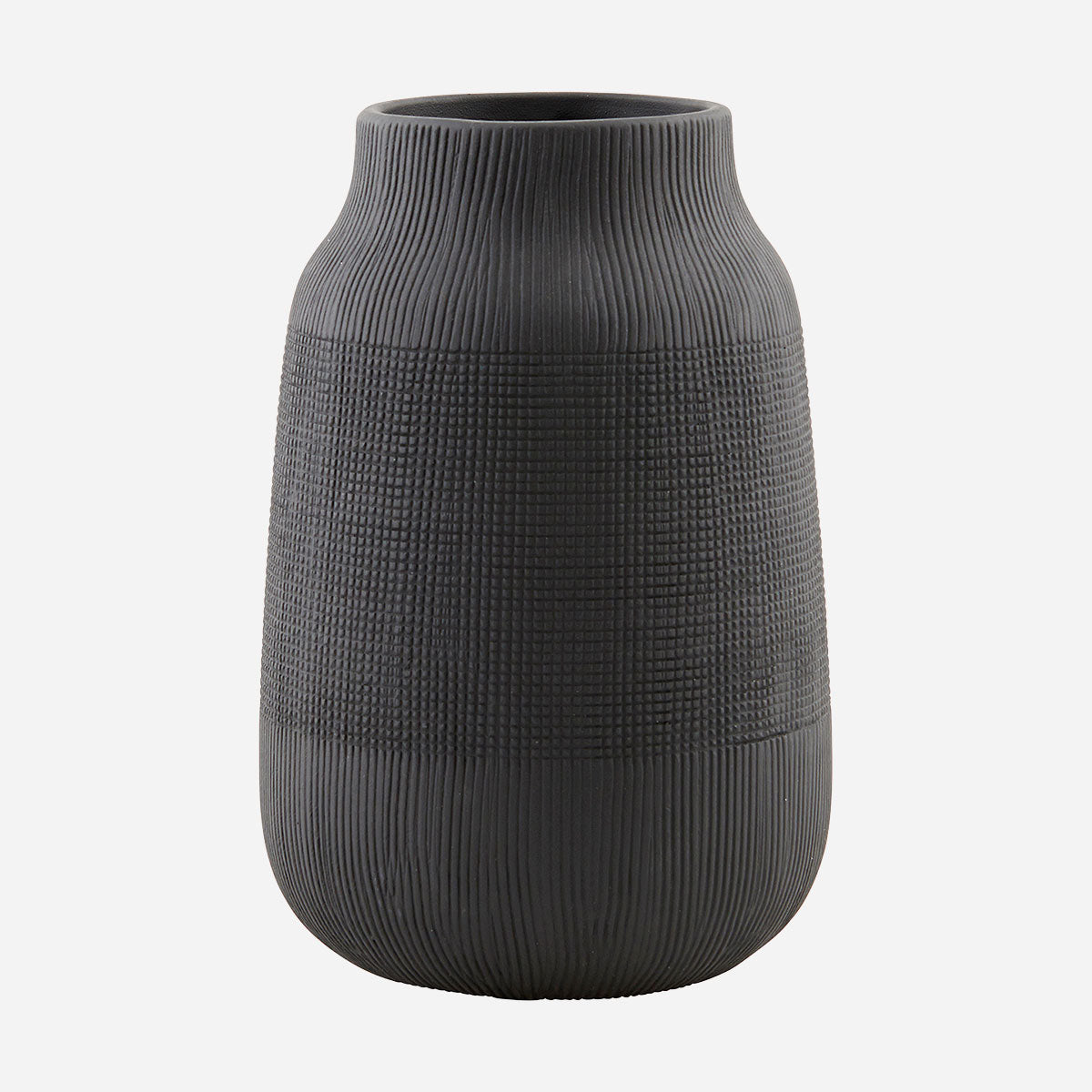 Produktbillede af House Doctor Vase Groove H 22 cm sort i premium kvalitet