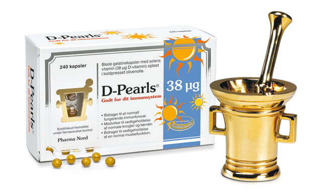 Produktbillede af Pharma Nord D-Pearls 38 mcg 240 kapsler på tilbud