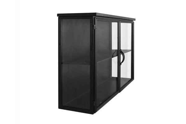 Produktbillede af Dragør Væghængt Vitrineskab i Metal 100x26,5x61 cm Sort Sort på tilbud i høj kvalitet