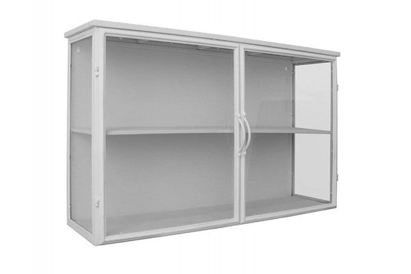 Produktbillede af Dragør Væghængt Vitrineskab i Metal 100x26,5x61 cm Sort Hvid på tilbud i høj kvalitet