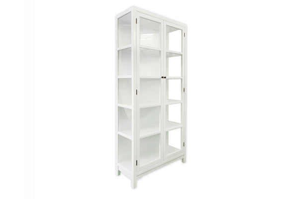 Se Drejø Vitrineskab ⇒ 198x92,5x38 cm Grå/Hvid ⇒ Udsalg og Tilbud Nu