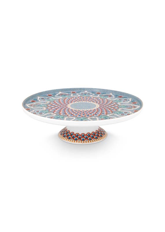 Produktbillede af Mini Cake Tray Flower Festival Scallop Deco Light Blue 21cm på tilbud i høj kvalitet