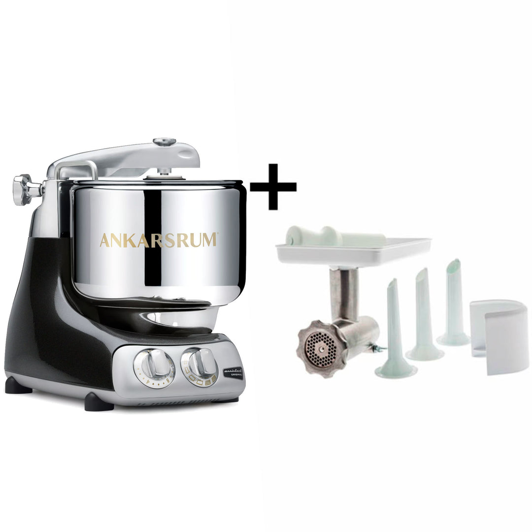 Ankarsrum Ankarsrum Assistent Original AKM6230 Black Diamond + Kødhakker – produktfoto (Røremaskiner)