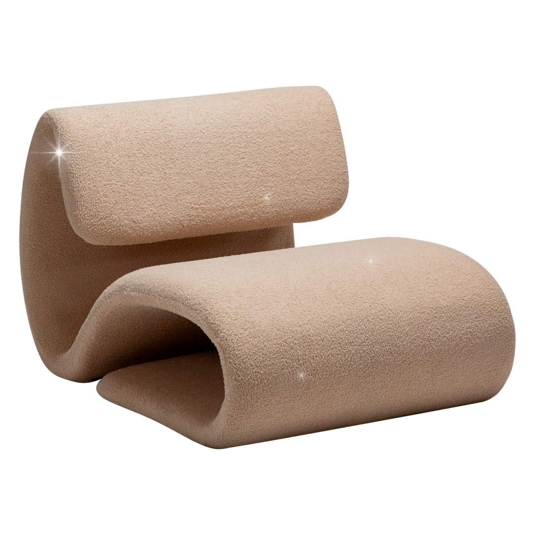DANFORM Dubna loungestol matteret mandel RPES boucléstof m. glimmer