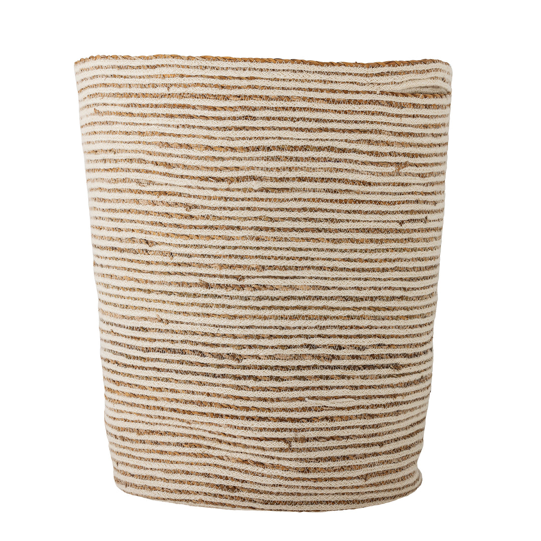 Produktbillede af BLOOMINGVILLE Selena kurv m. hank hvid og jute i premium kvalitet